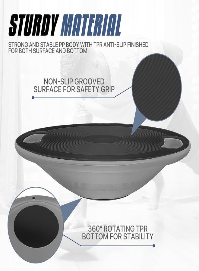 TORIOX لوح التوازن المتذبذب من توريوكس بمقابض، قطر 42 بوصة، سطح مانع للانزلاق، لتدريبات التوازن، والعلاج الطبيعي، وتمارين تقوية عضلات الجذع، مناسب للاستخدام في الصالات الرياضية الداخلية والخارجية والمنزلية. - Image 4